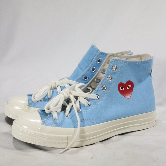 RARE Comme des Garçons PLAY x Chuck 70 High Bright Blue NEW Sz 10.5 US Men - Picture 3 of 15